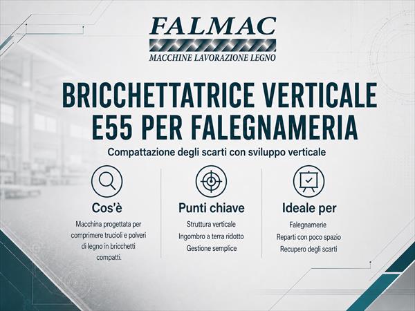 Bricchettatrice per falegnameria verticale E55  - Foto 2