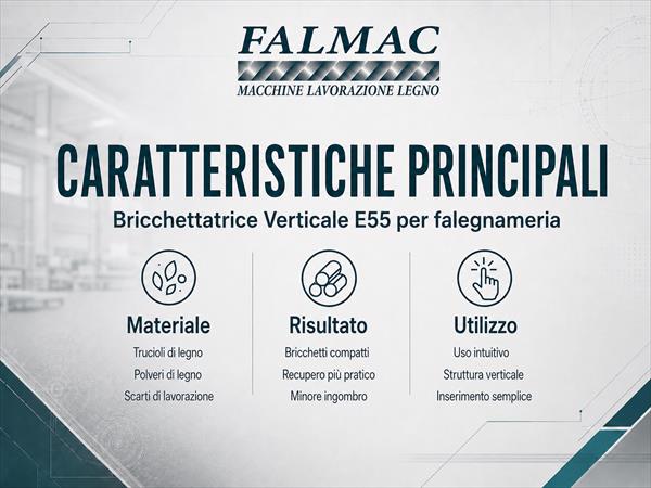 Bricchettatrice per falegnameria verticale E55  - Foto 2