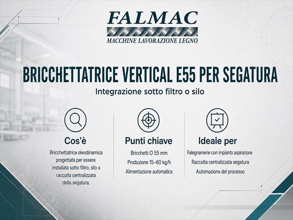 Bricchettatrice per falegnameria verticale E55  - Foto 2